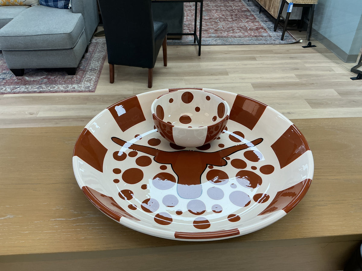 TEXAS Longhorns Ceramic Chip & Dip