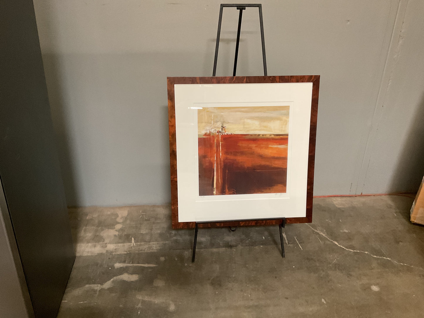 Abstract Print w/Burlwood Frame