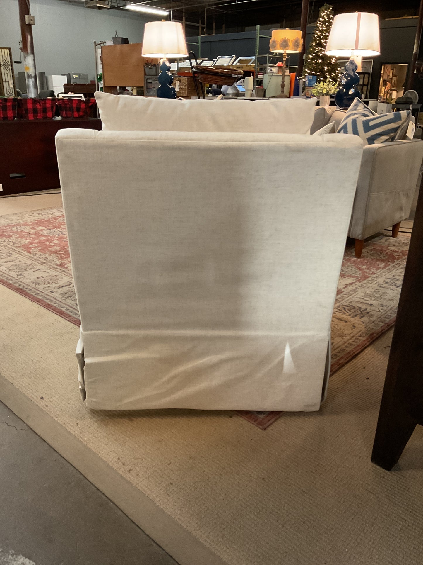 Grace Slipcovered Swivel Armchair