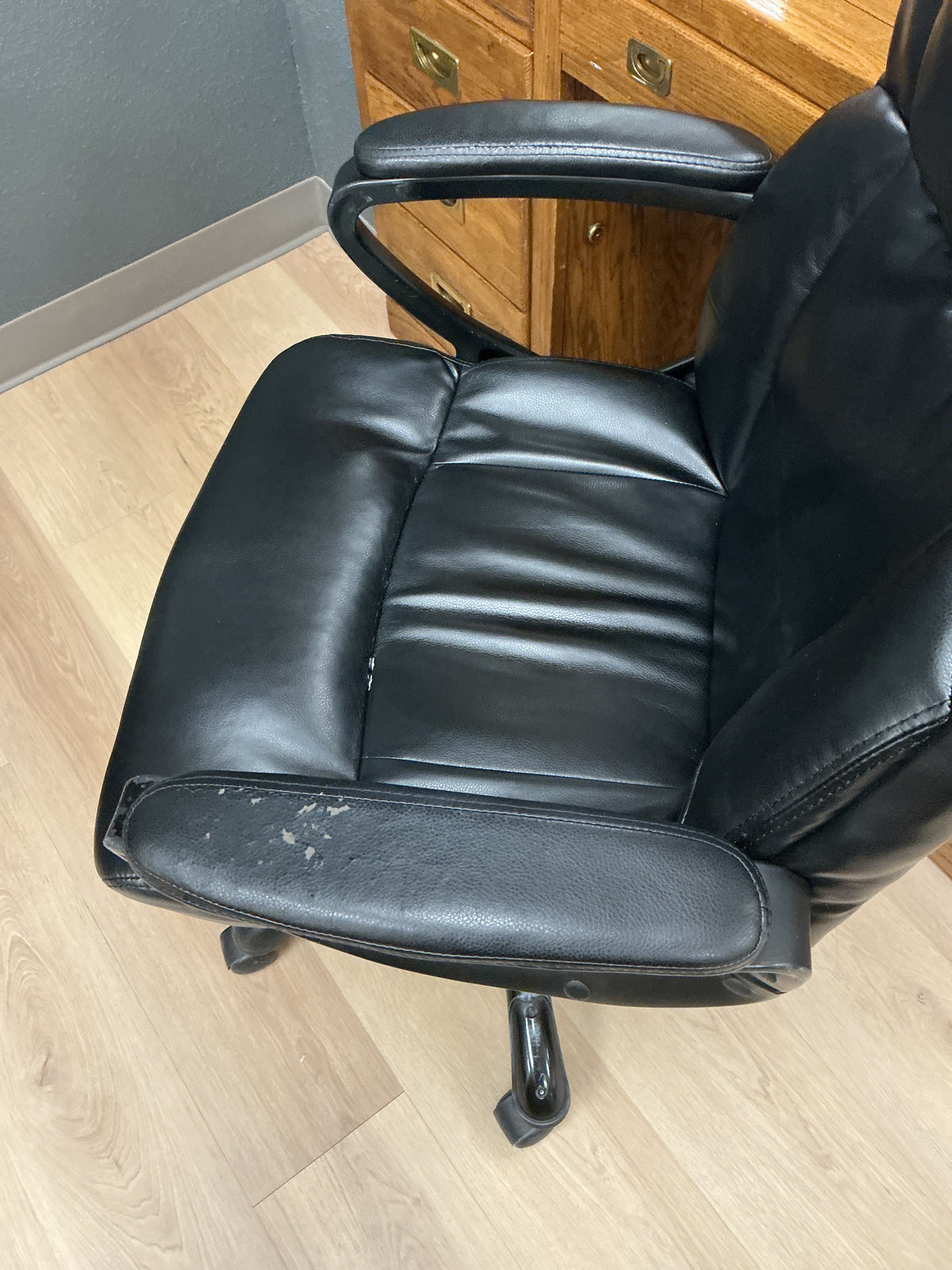 Black Faux Leather Office Chair