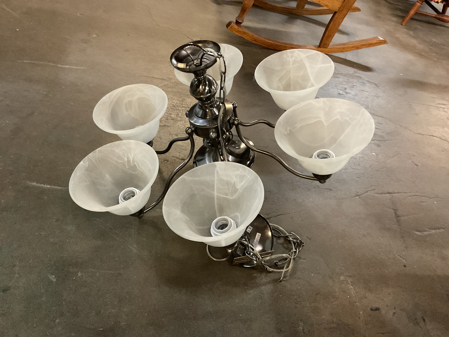 Frosted Glass 6-Light Chandelier