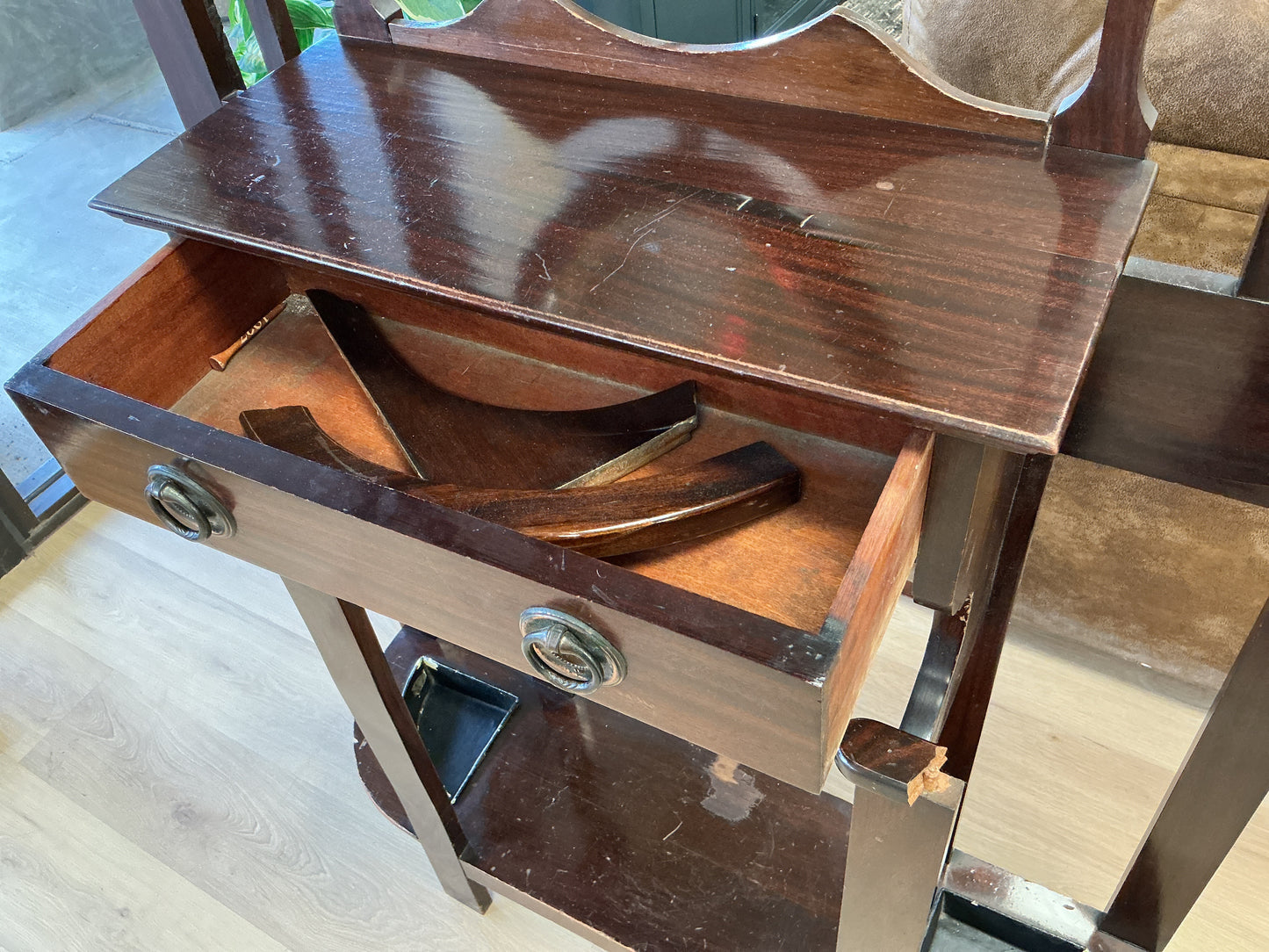 Vintage Hall Tree w/Mirror