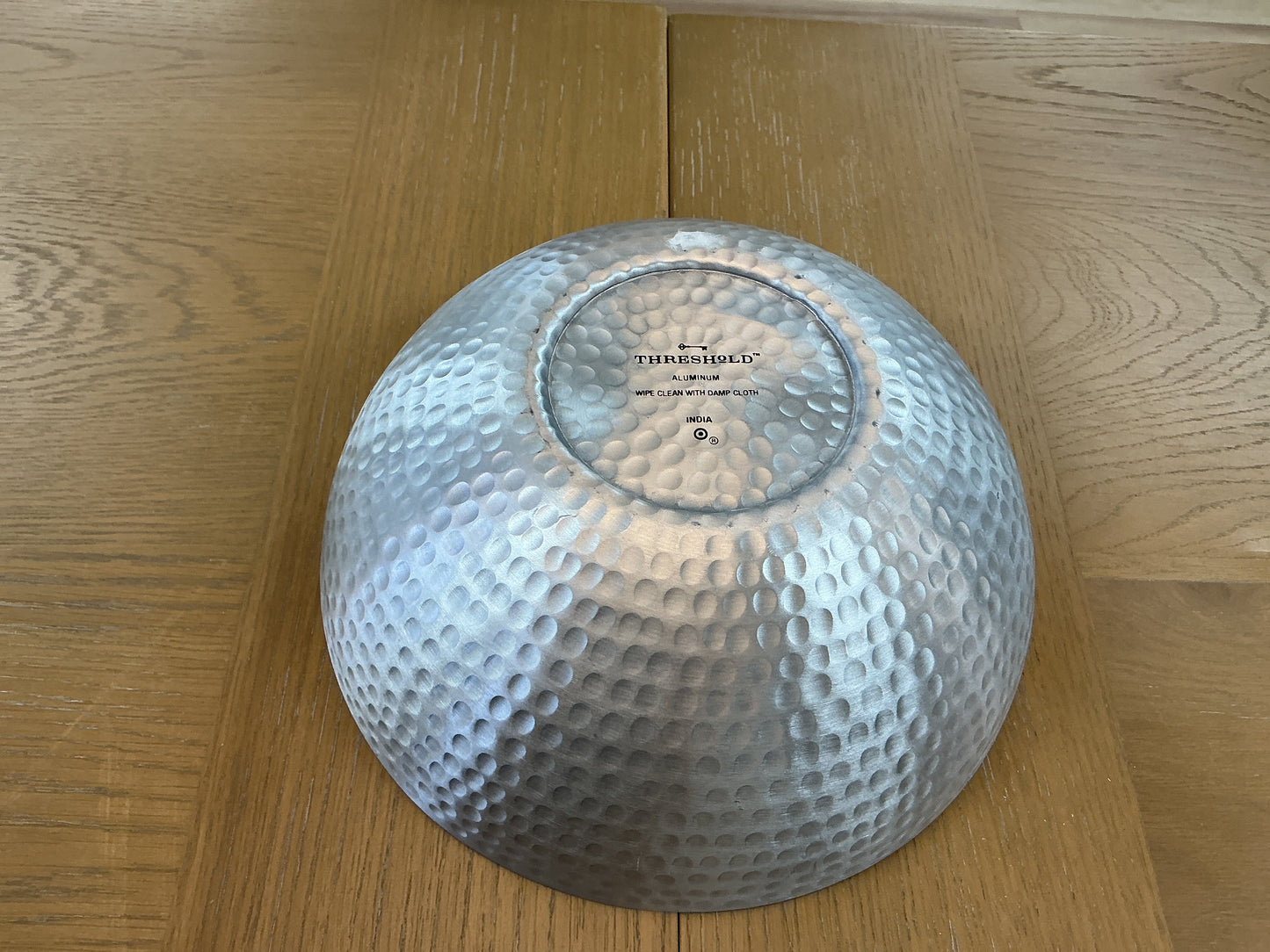 Silver Tone Hammered Metal Bowl