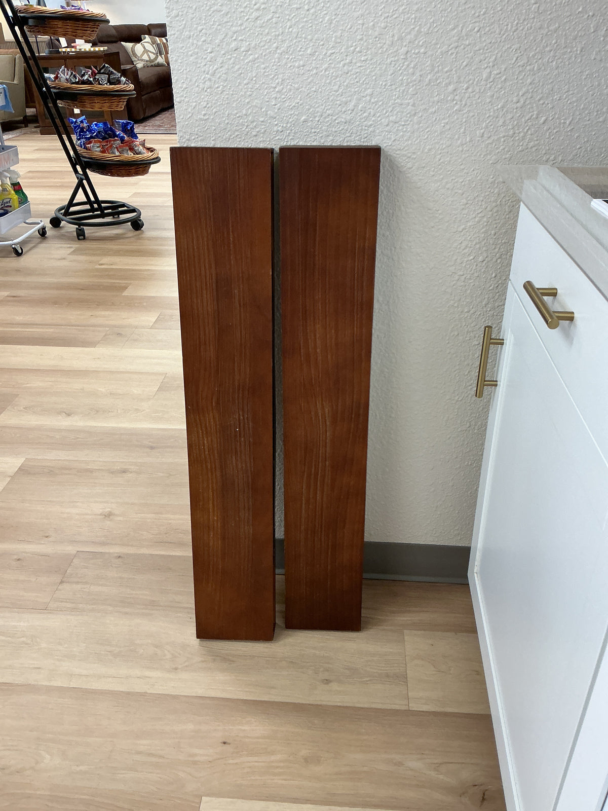 Dark Stained Wooden Floating Shelves (Set of 2)