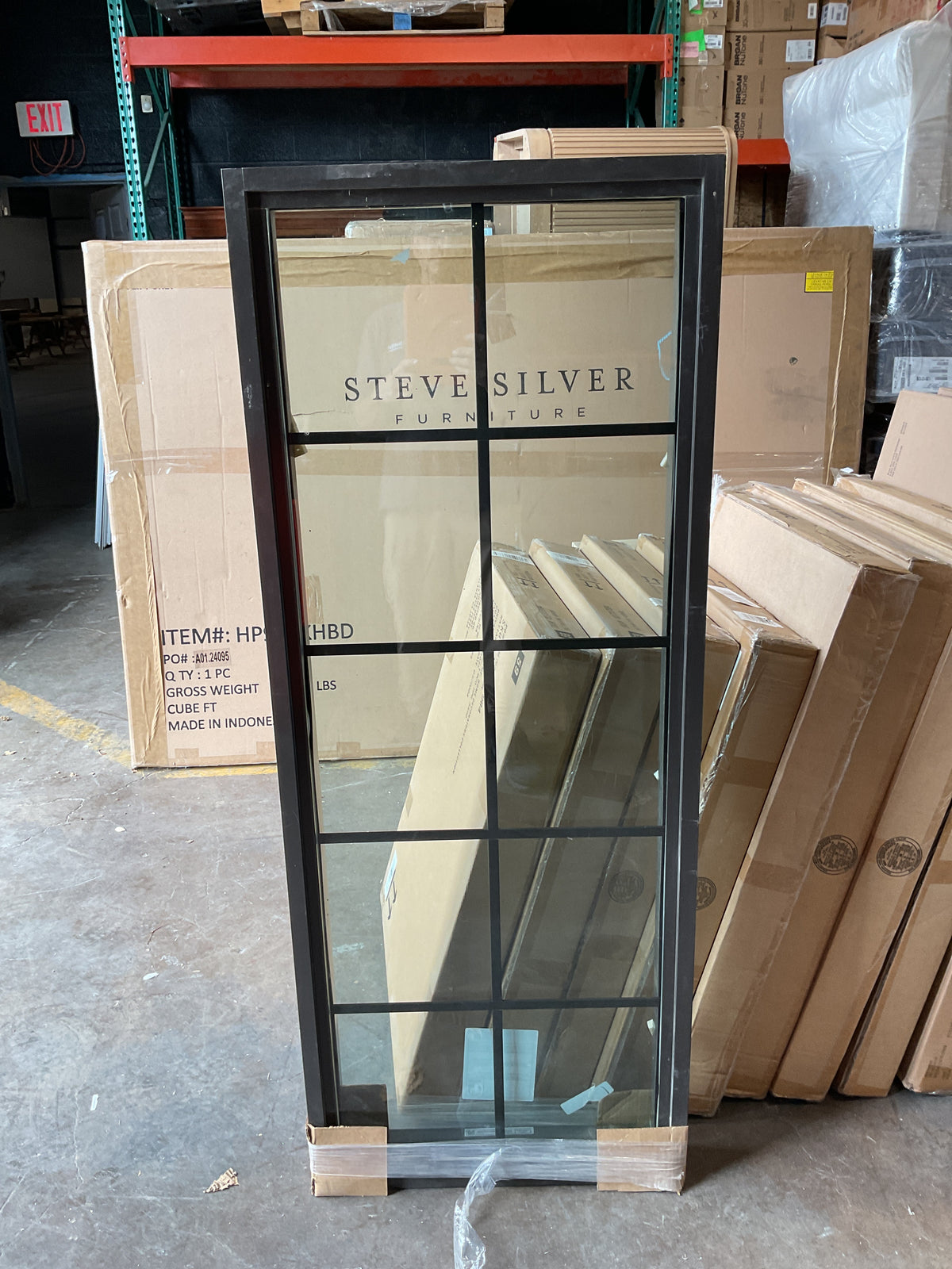 23 1/2” x 60” Black Metal-Framed Grid Window