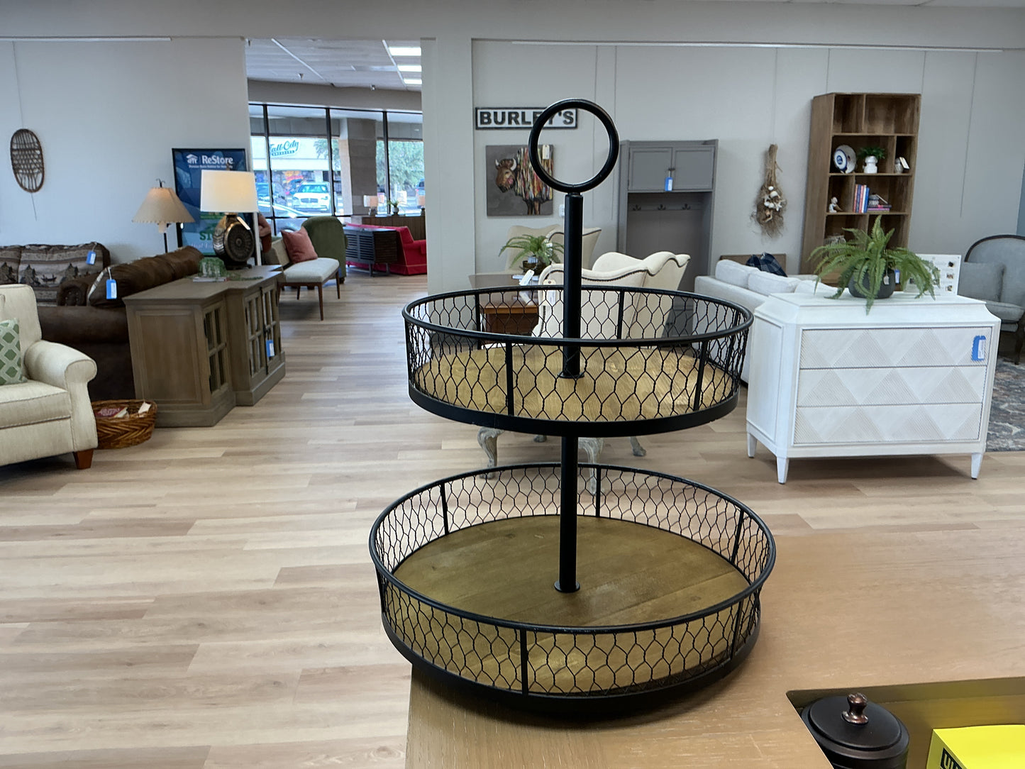 Two Tier Revolving Basket Display