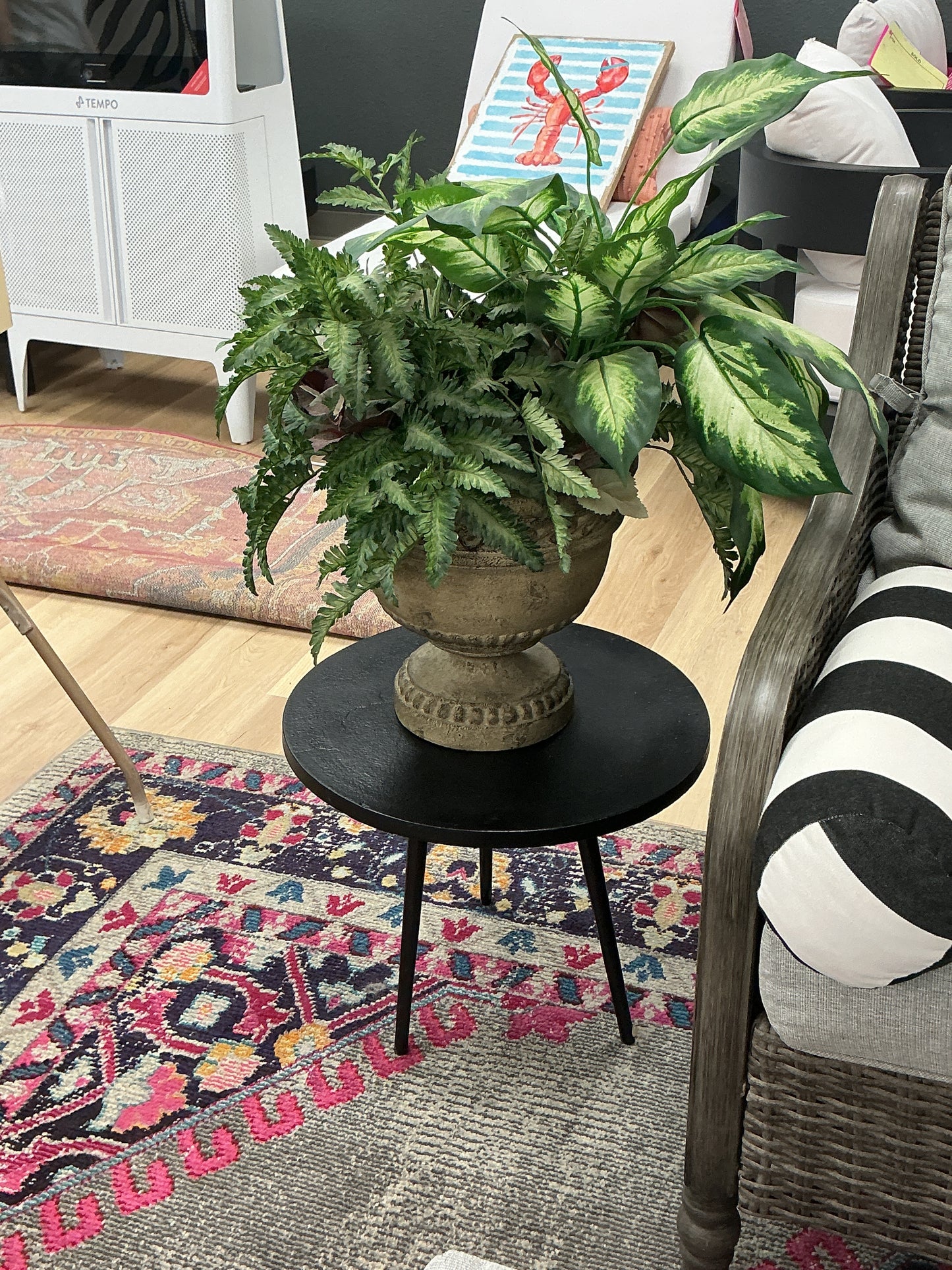 Faux Greenery in a Resin Vase