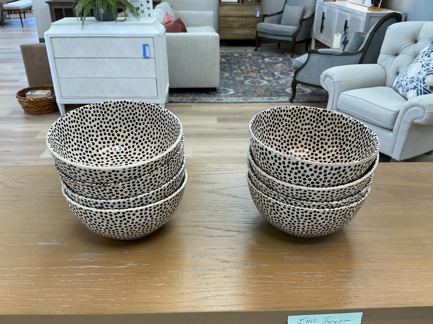 Black & White Stoneware Bowls (Set of 4)