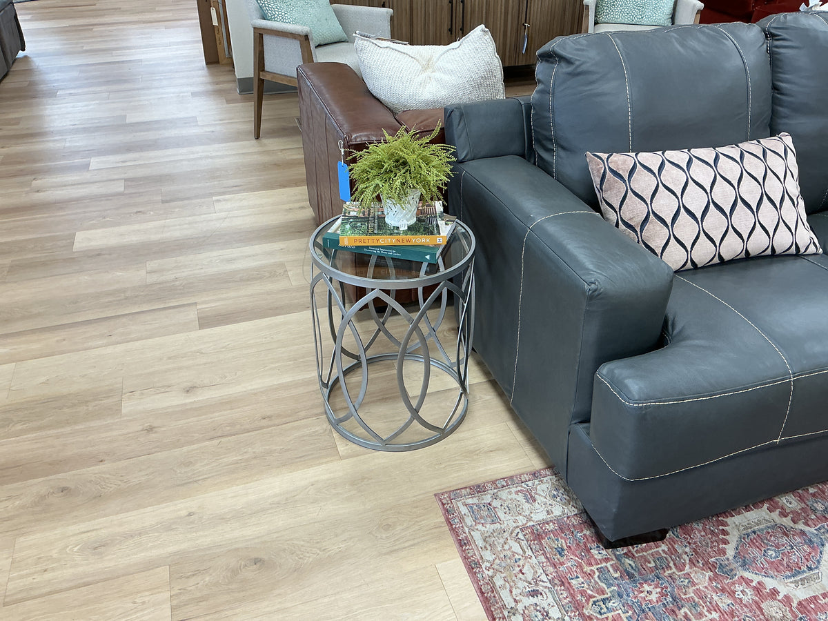 Metal Eyelet Accent Table