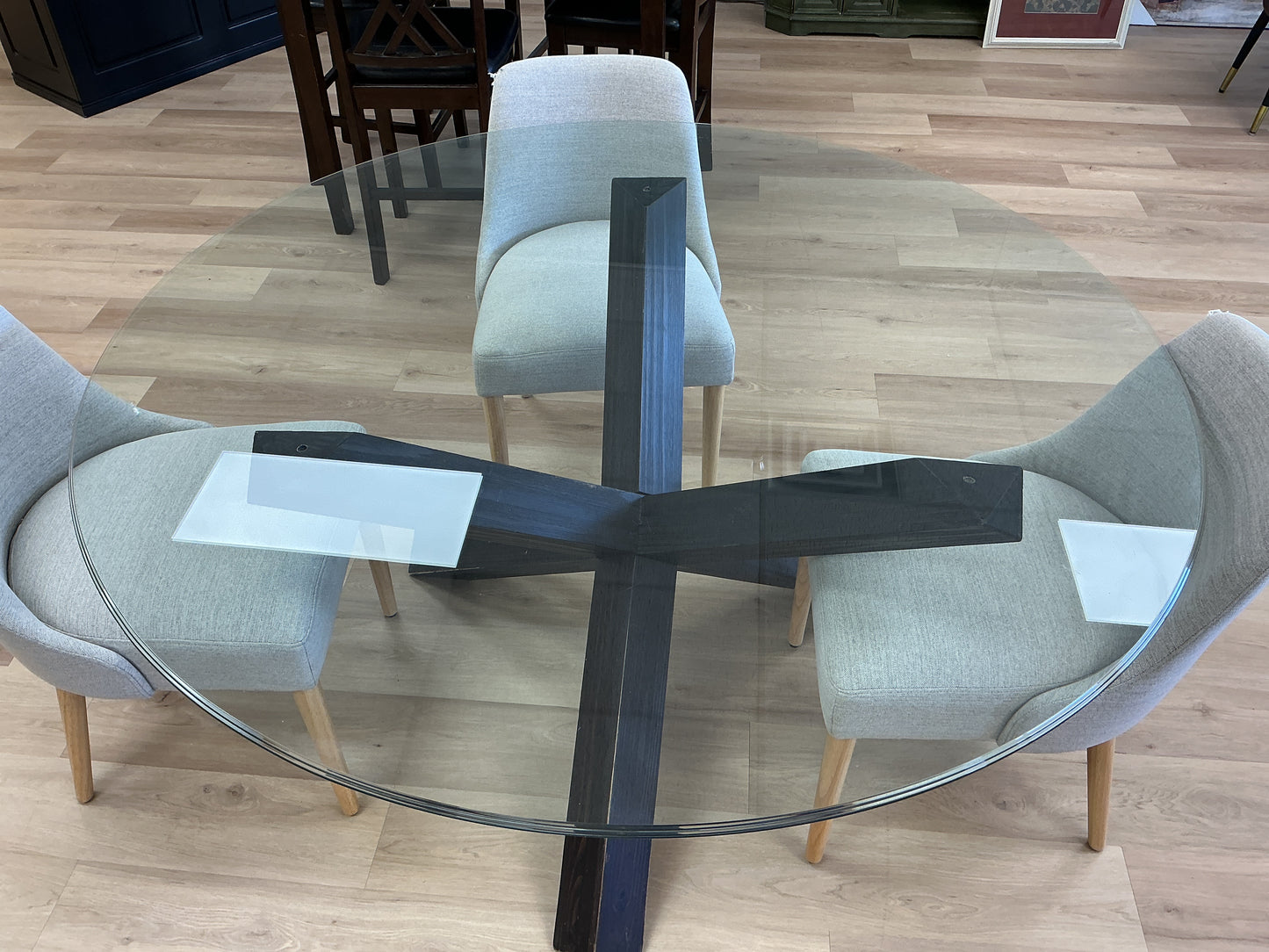 60” Round Glass Dining Table