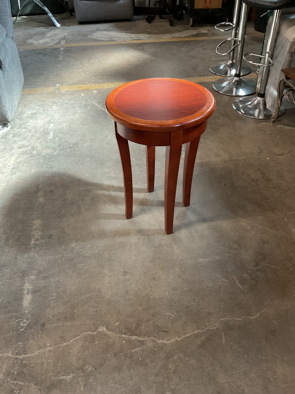 Round Wood Accent Table