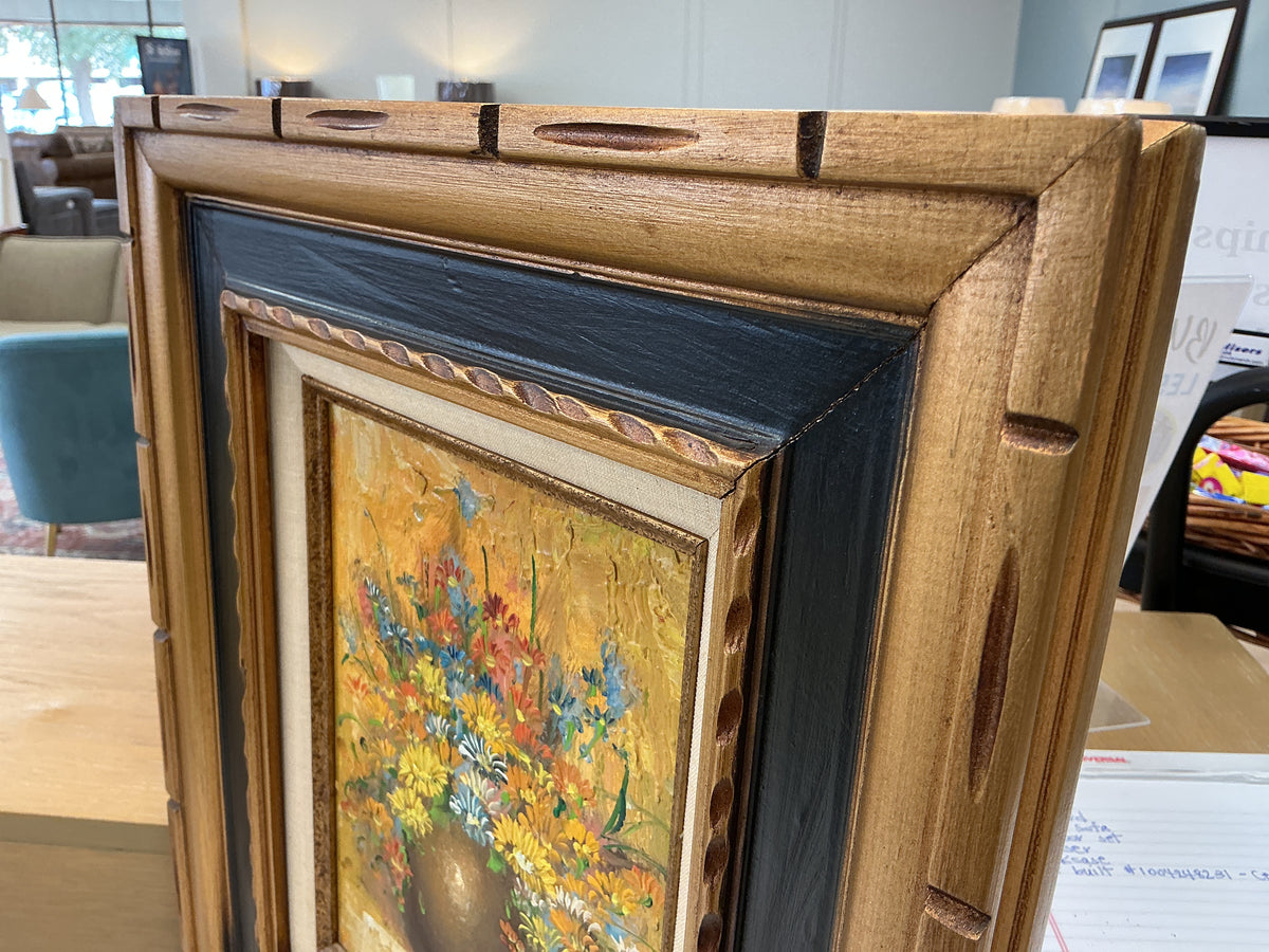 Original Floral Oil Framed Painting