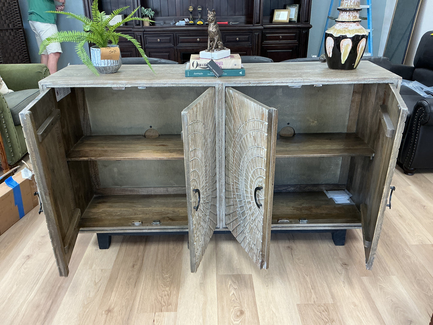Vivienne 4 Door Cabinet Distressed Taupe