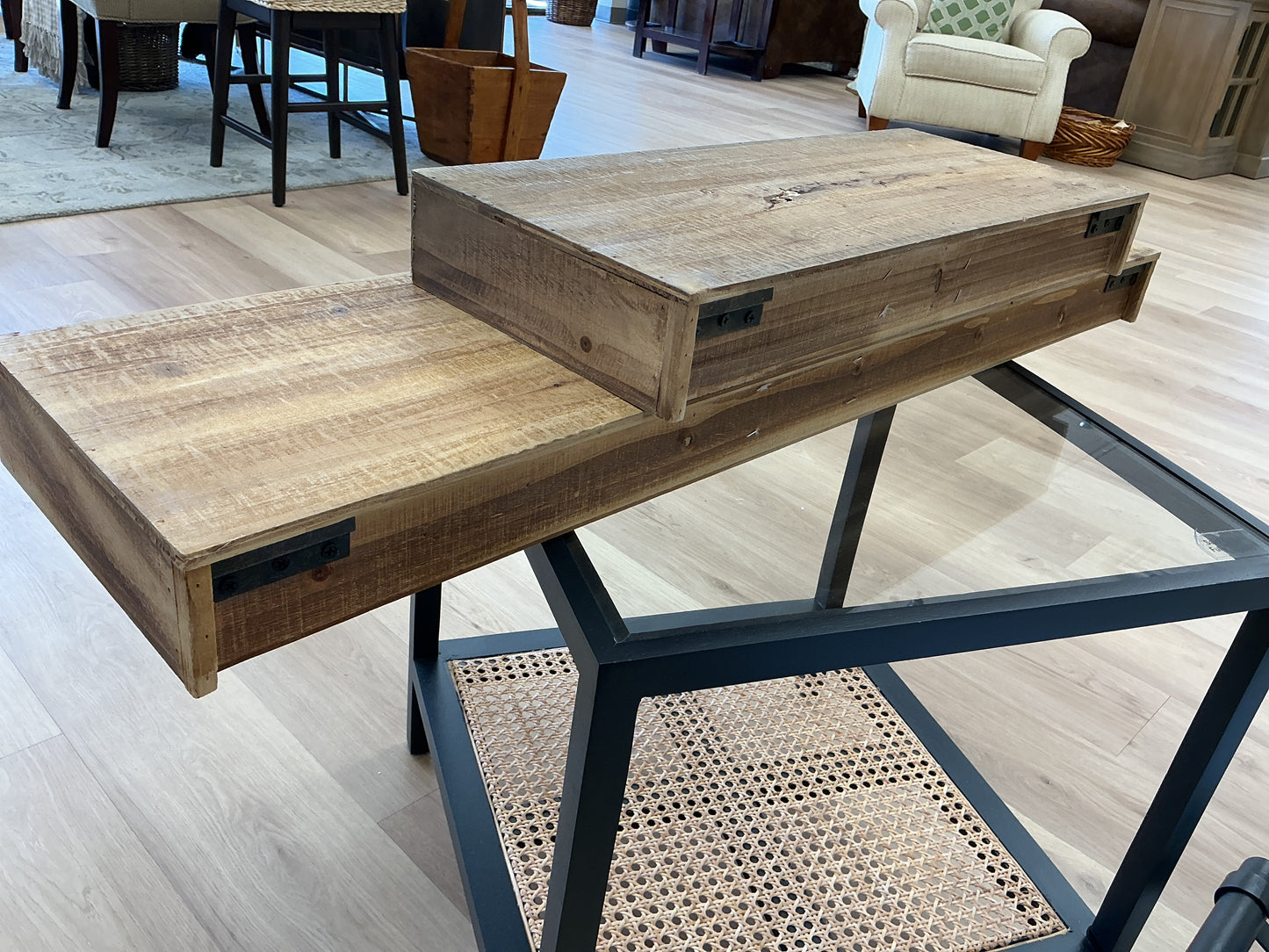 Set of 2 Rustic Wood Floating Shelves
