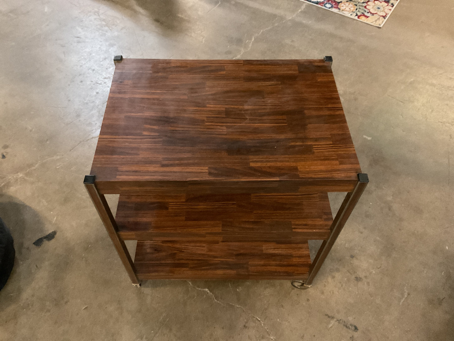 Mid-Century Wood Cart w/Casters