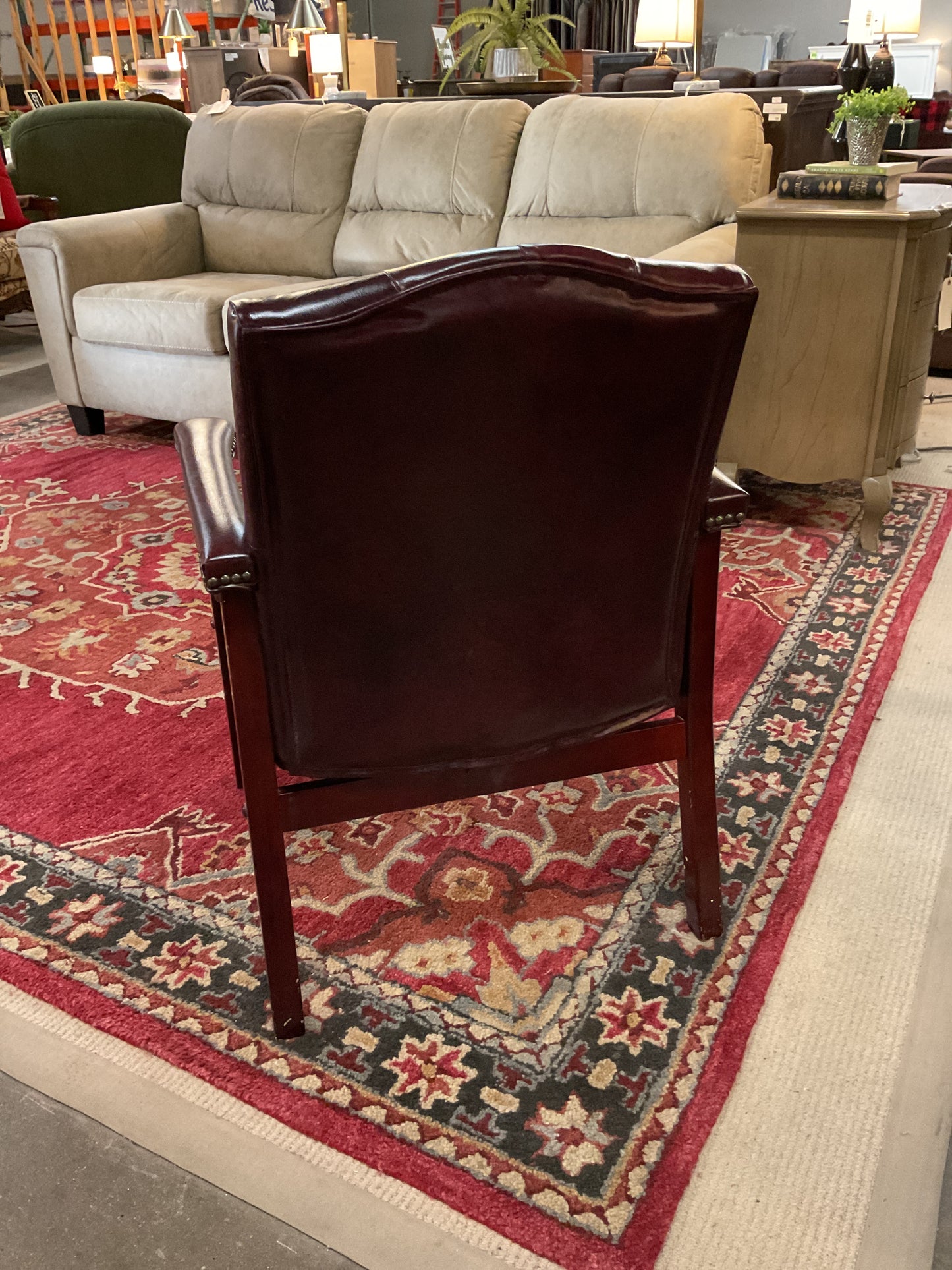 Faux Leather Tufted Armchair
