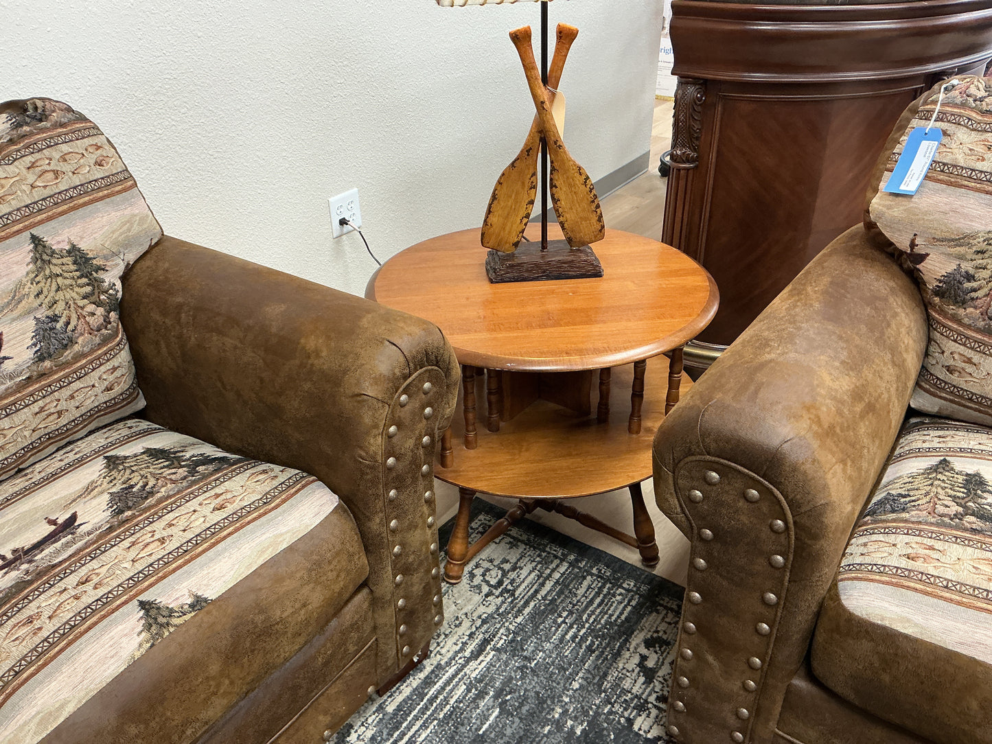 Ethan Allen Maple Two-Tiered Side Table