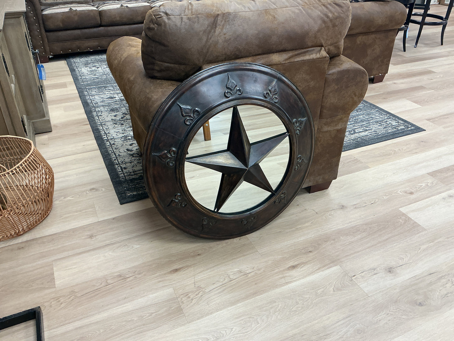 Traditional Bronze Iron Star Wall Mirror