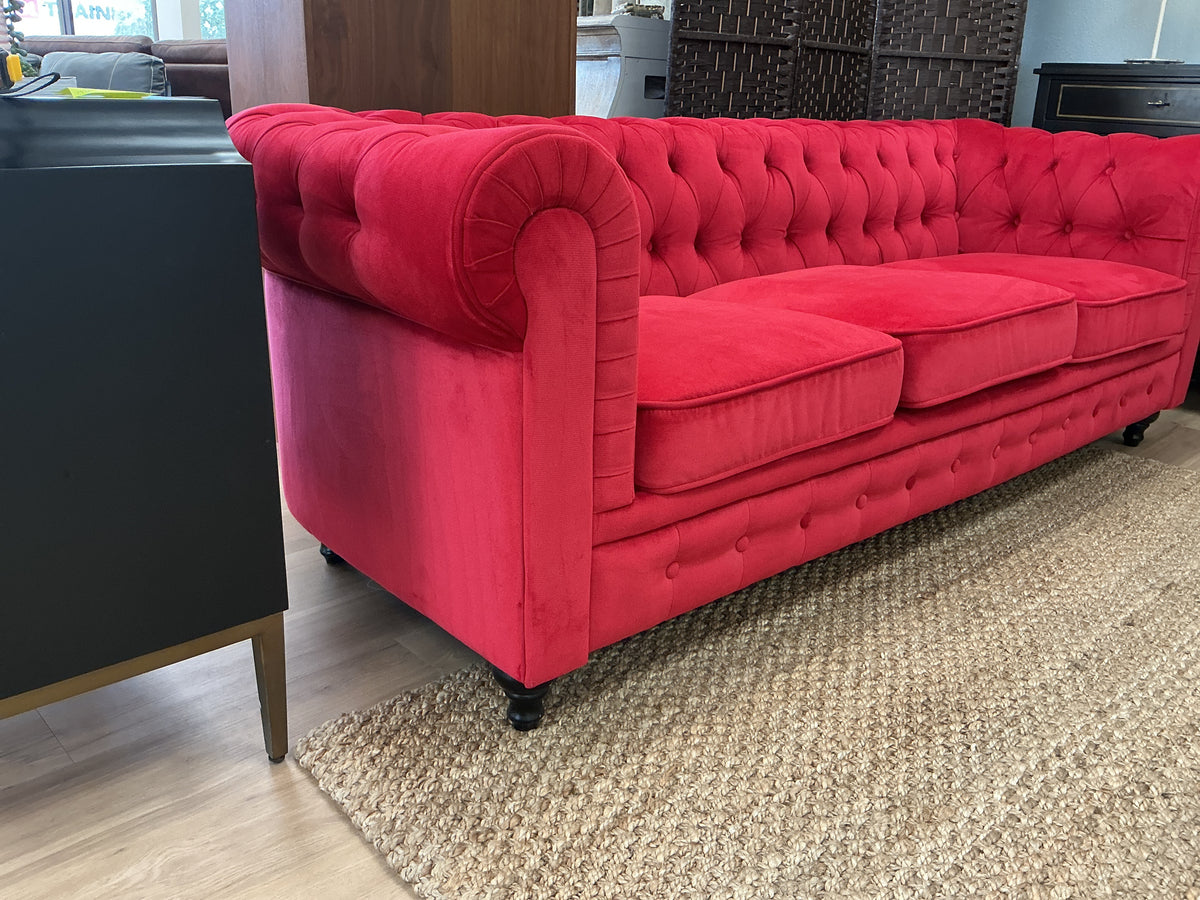 Chesterfield Styled Upholstered Sofa