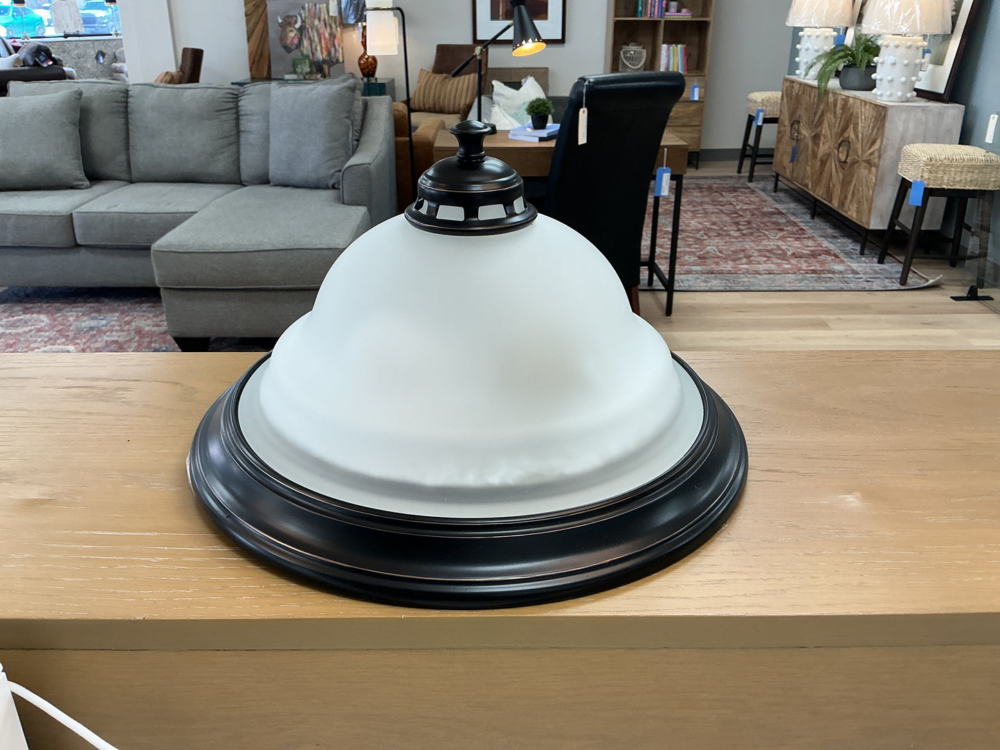 2 Light Oil Rubbed Dark Brown Flush Mount