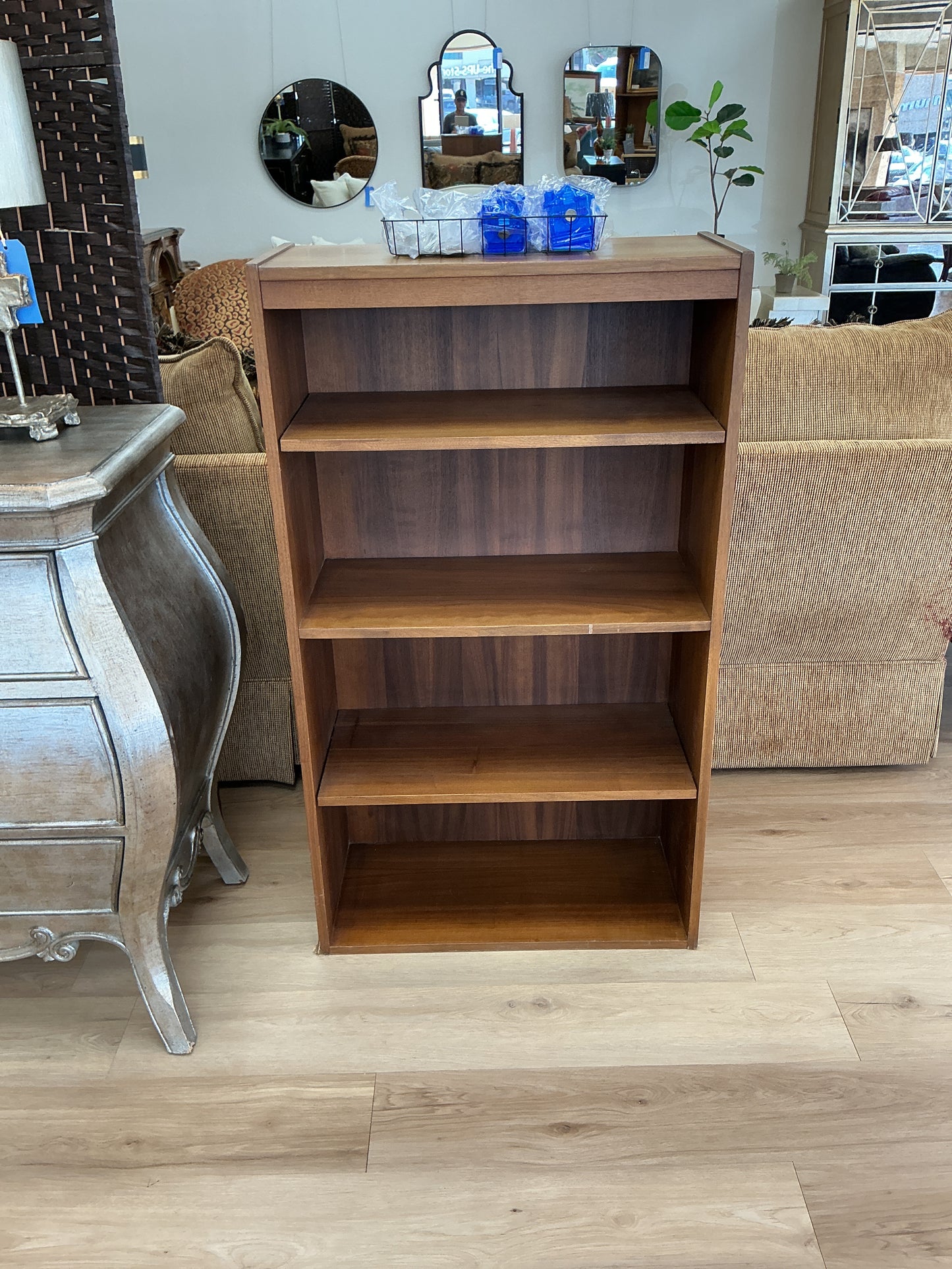 4-Shelf Wooden Bookcase