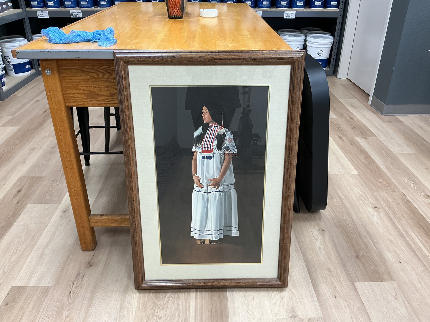 Apache In White by Donald Crowley Native American Art Print