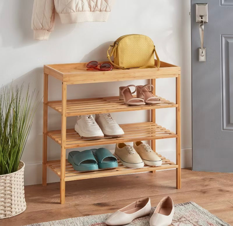 Bamboo 4 Tier Shoe Rack