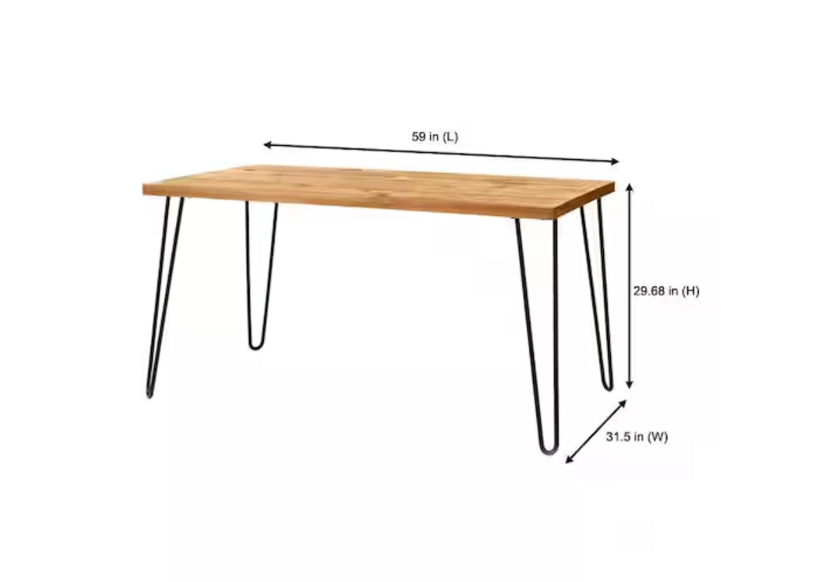 Banyan Honey Brown Wood Rectangular Dining Table