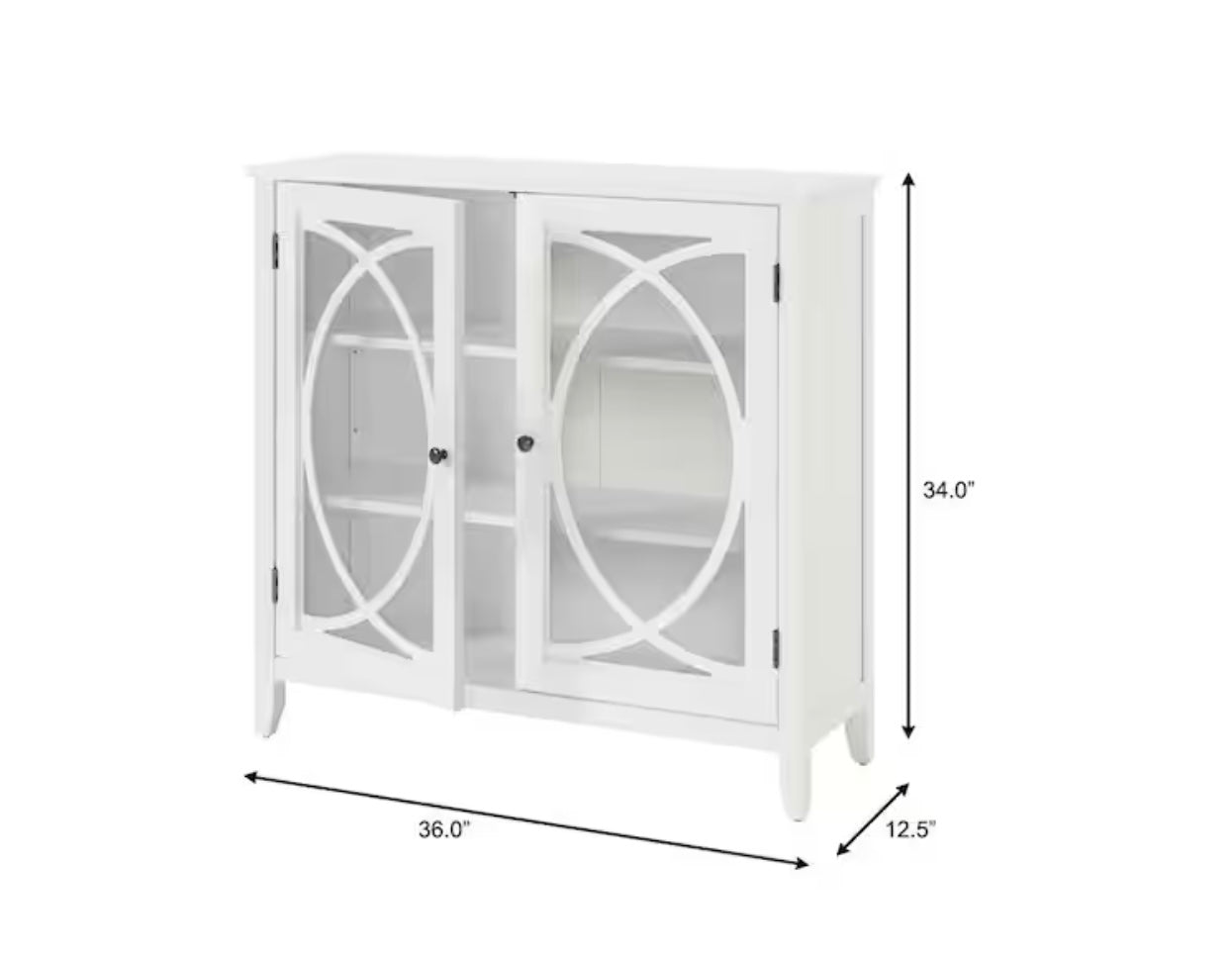 Brisa Bright Accent Cabinet w/Double Elliptical Doors