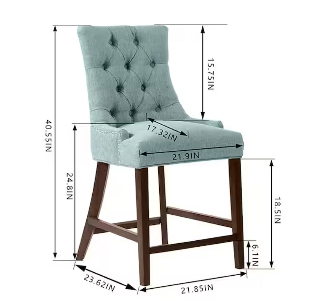 Bakerford Aloe Blue Upholstered Counter Stool