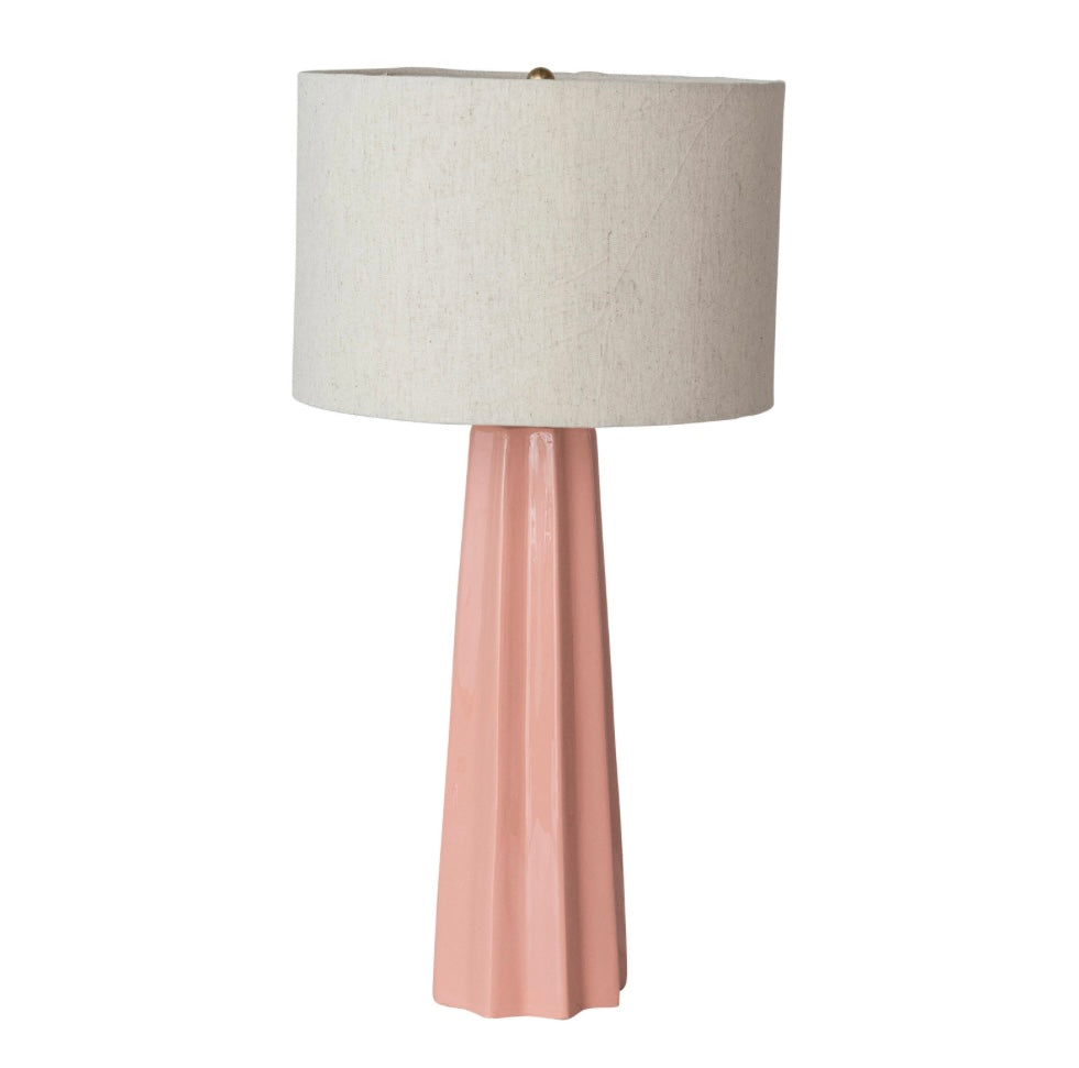 Enameled Aluminum Fluted Table Lamp