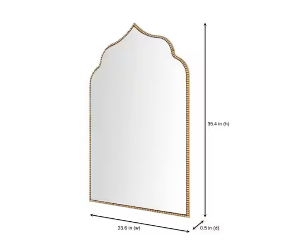Ornate Arched Gold Antiqued Classic Accent Mirror