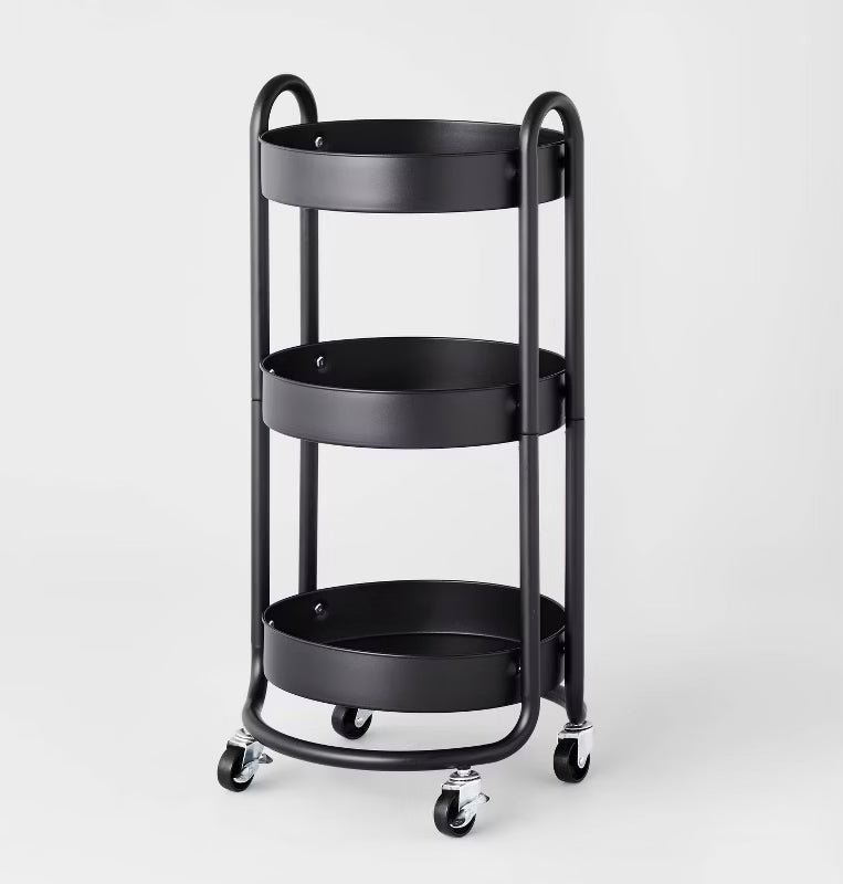 3-Tier Round Metal Utility Cart