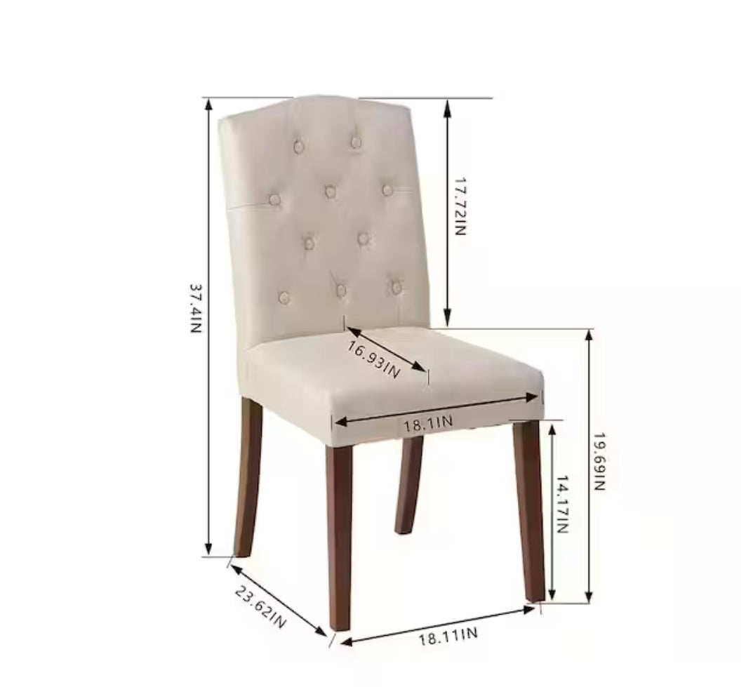 Beckridge Biscuit Beige Upholstered Tufted Dining Chairs (Set of 2)
