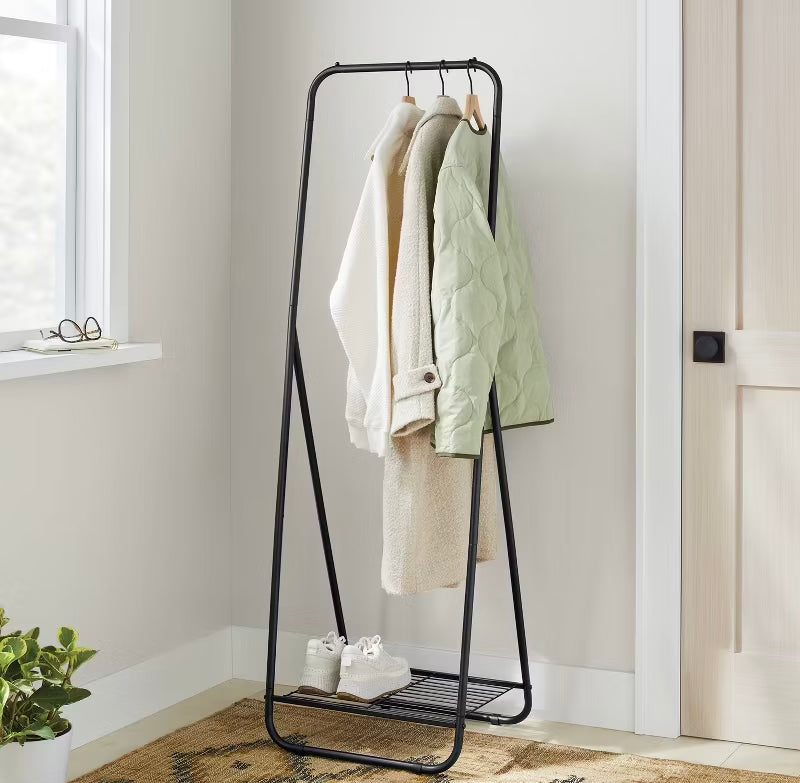 Narrow Clothing Rack w/Shoe Rack