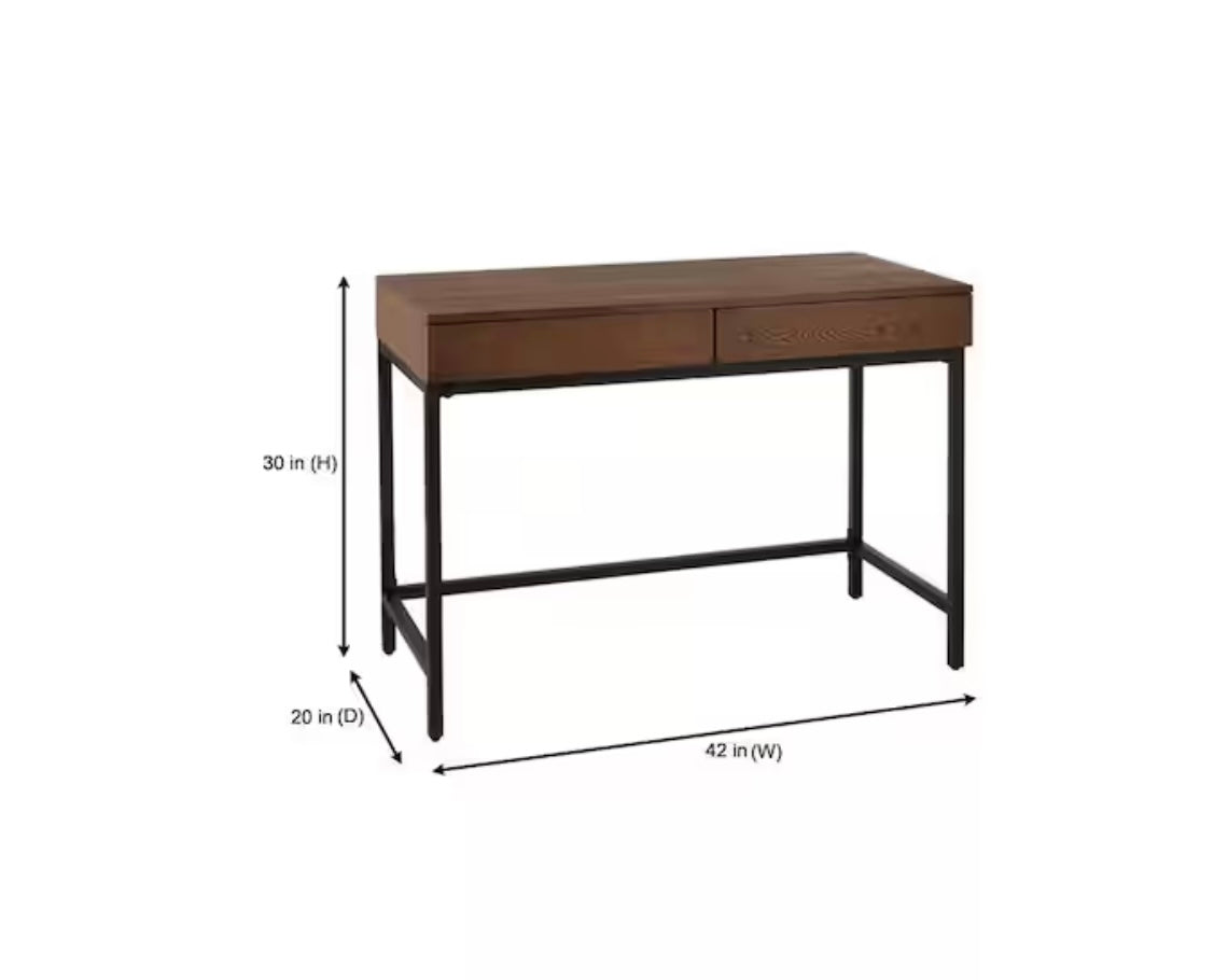 Donnelly Haze Wood Finish 2 Drawer Writing Desk