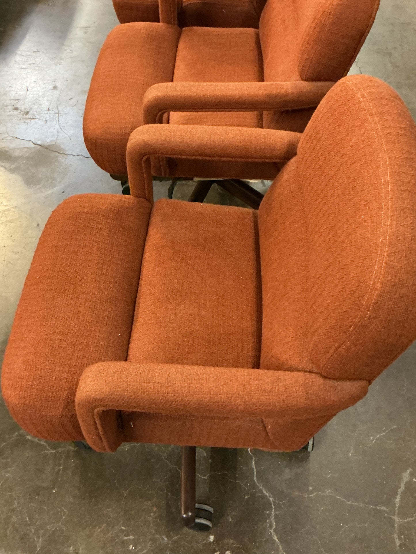Orange Upholstered Rolling Office Chair