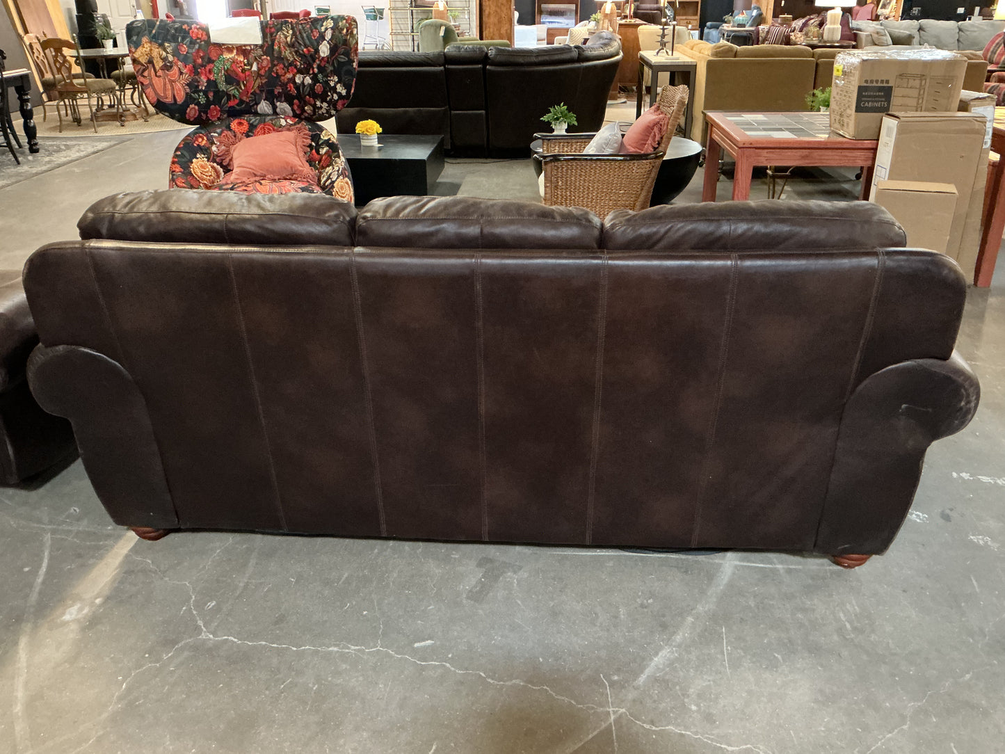 Leather Sofa w/Nailheads