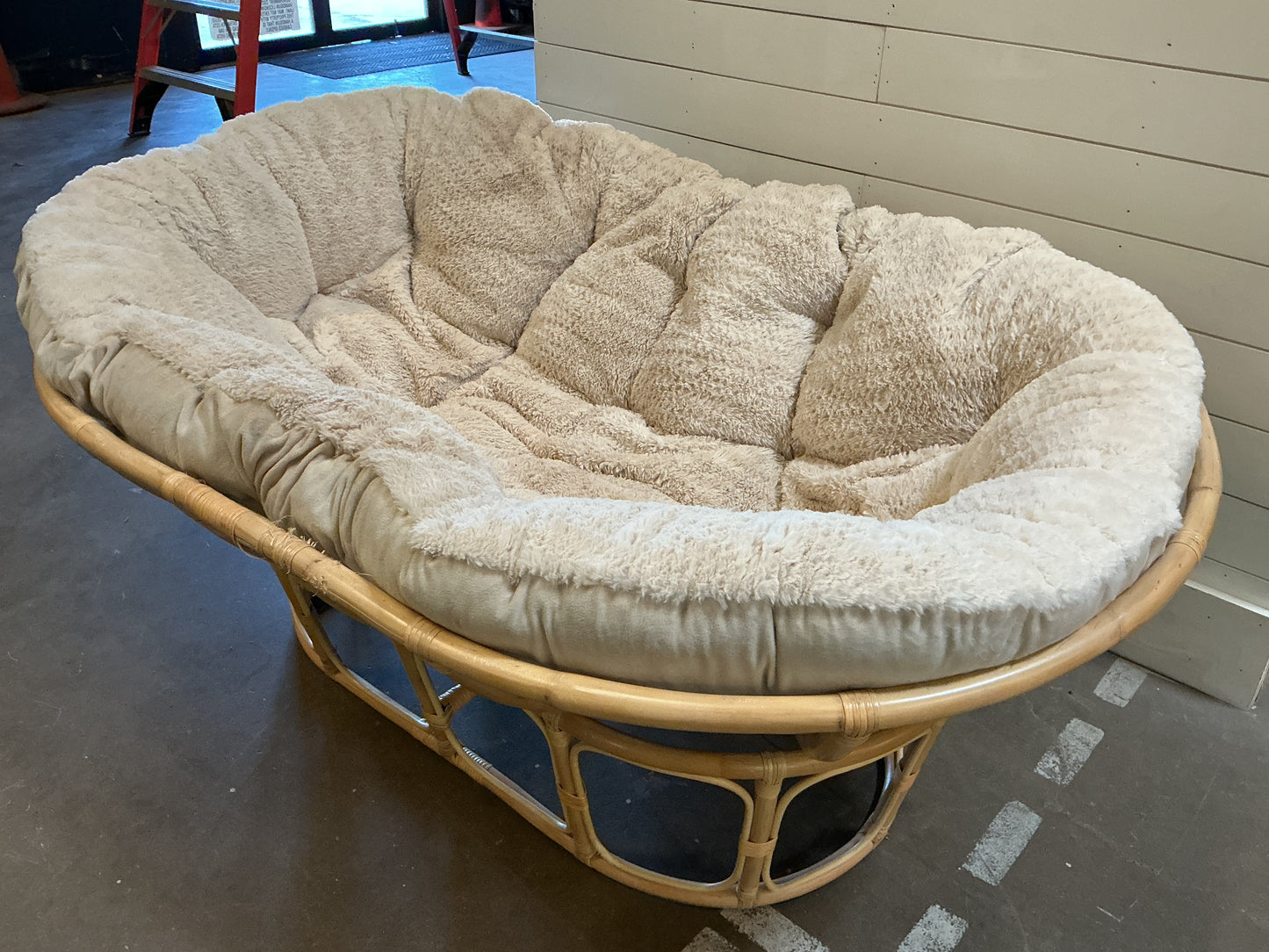 Faux Fur Double Papasan Chair