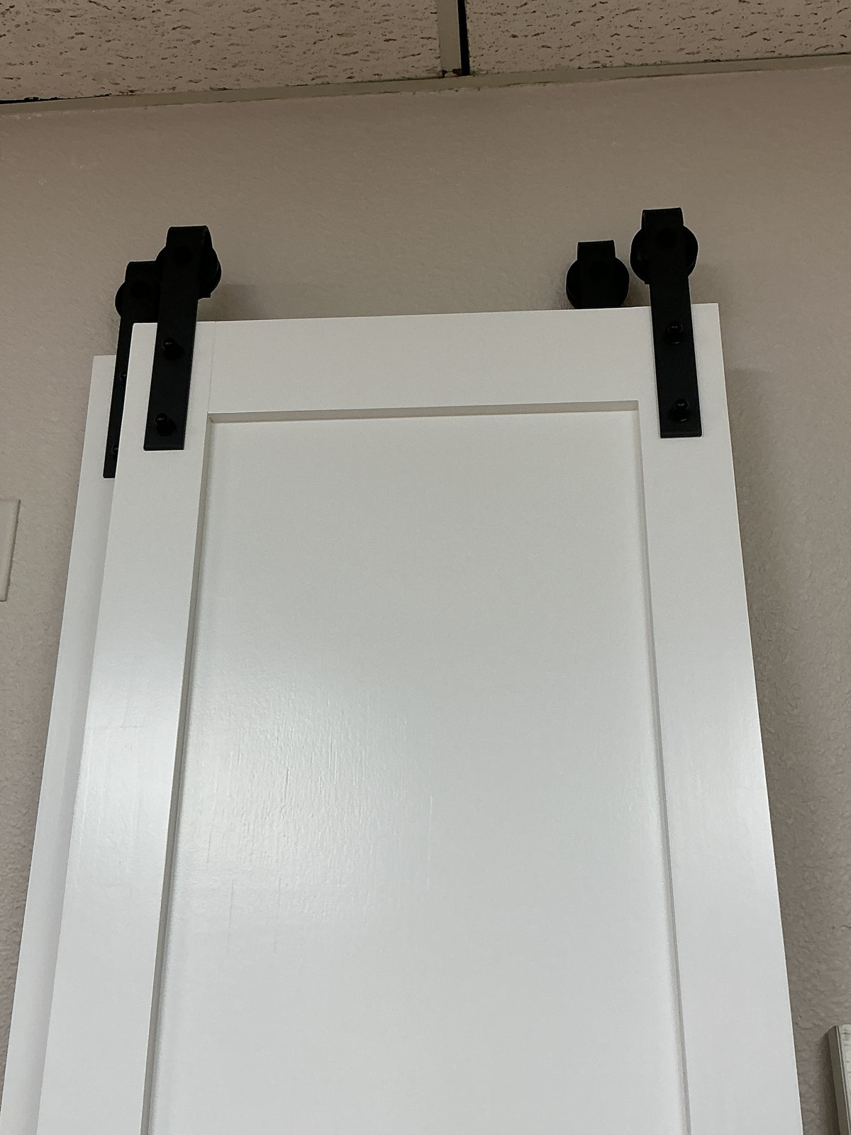 2- 3 Panel 2 ft W x 8 ft 10” H Shaker-Style Interior Sliding Barn Door