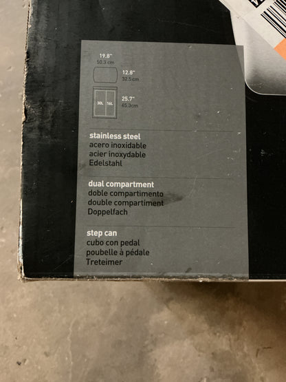 SimpleHuman 46L Dual Compartment Step Trash Can & Recycling
