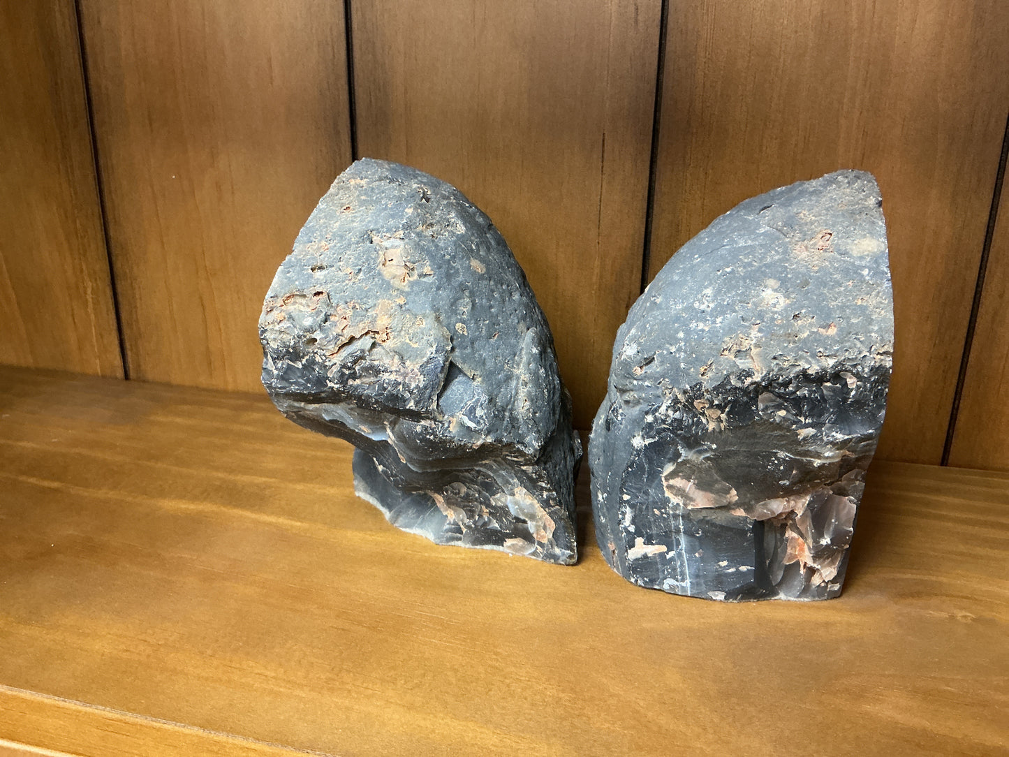 Blue Agate Crystal Bookends (Set of 2)