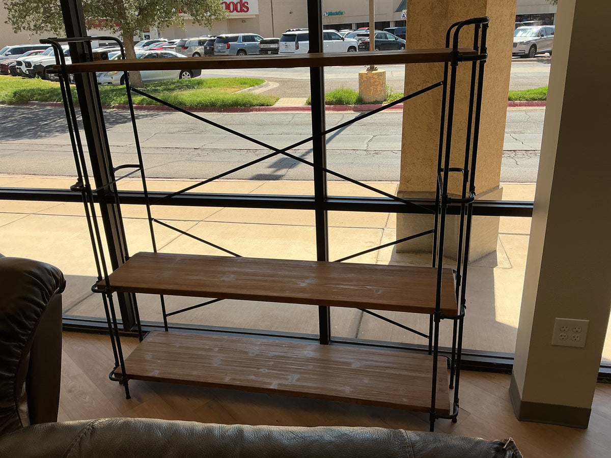 Yorktown 65” Brown 3 Shelve Industrial Bookcase