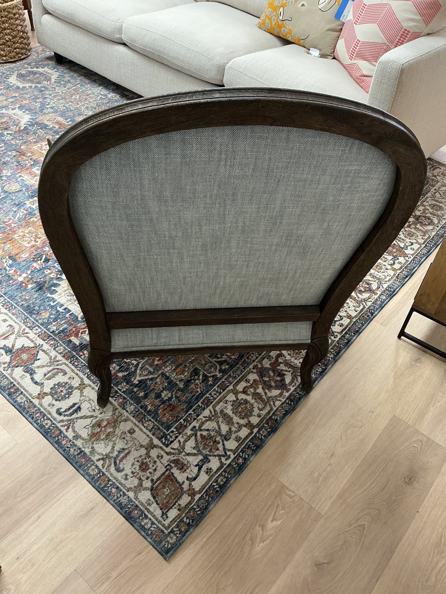 Antoinette Linen Driftwood Bergere Chair