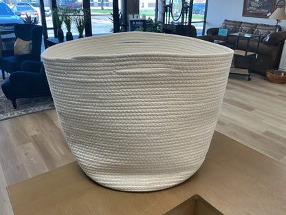Decorative Coiled Rope Basket (Cream)