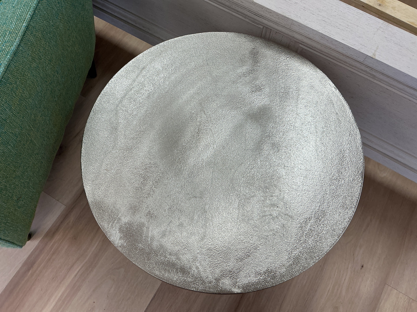 Silver Cast Aluminum Round Table