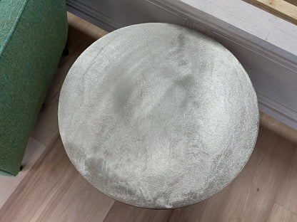 Silver Cast Aluminum Round Table