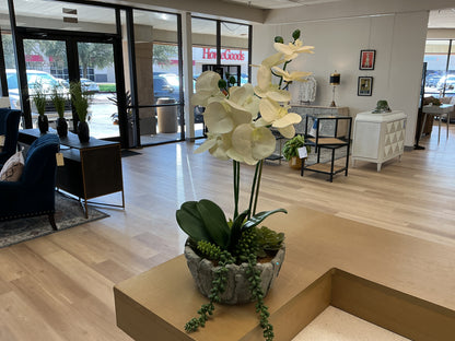 Real Touch Orchid Arrangement w/Ceramic Vase