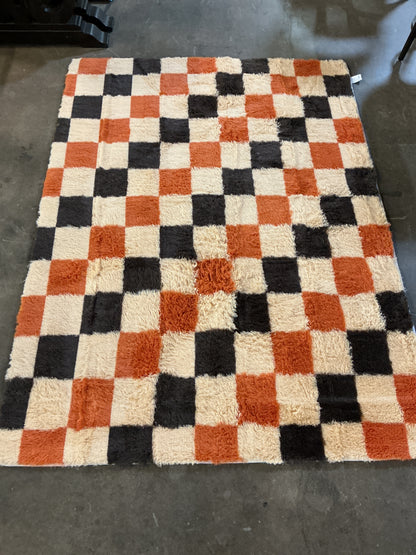 Checkered Shag 5x7 Indoor Area Rug