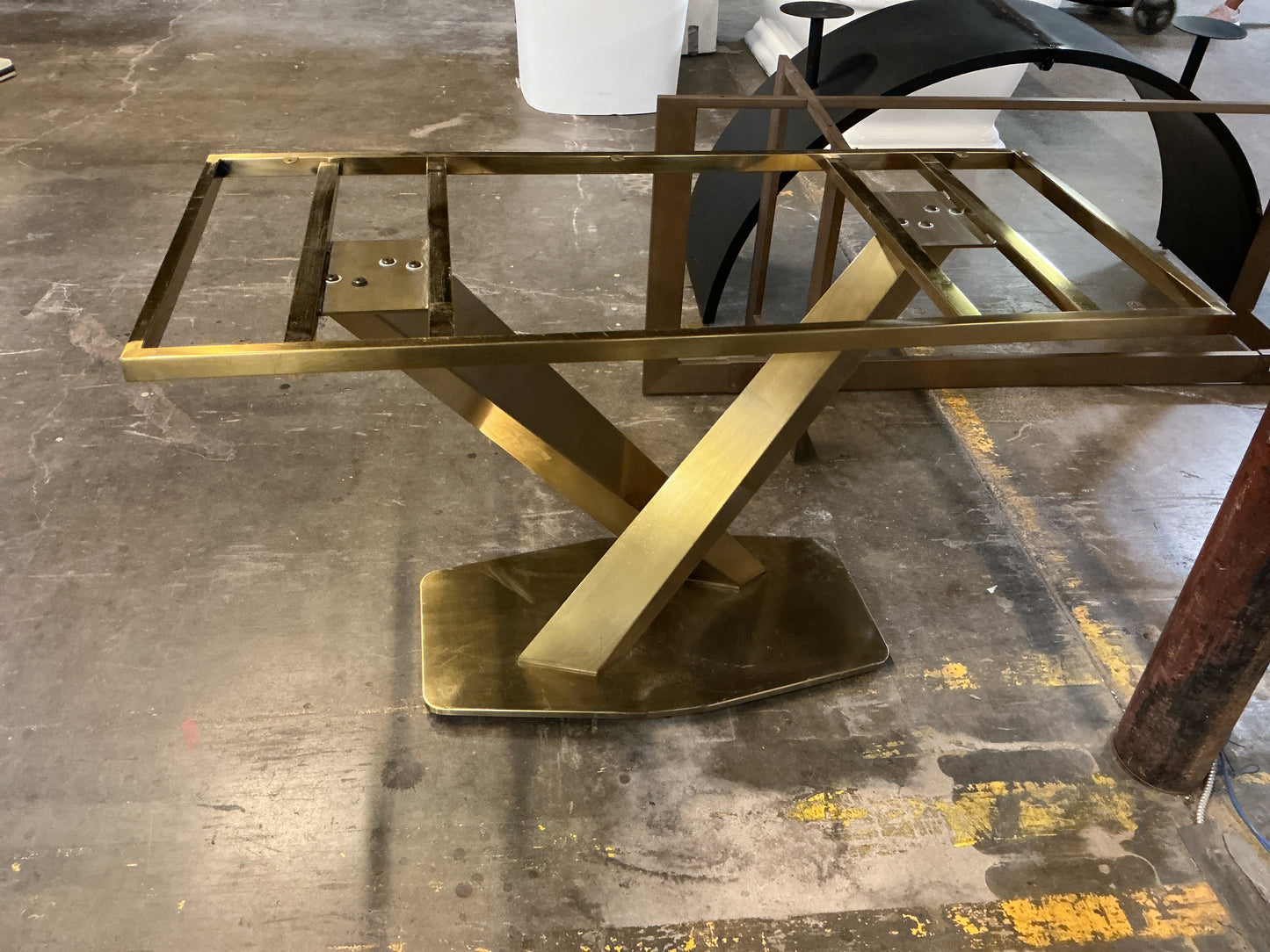 6-Person Gold Dining Table Base